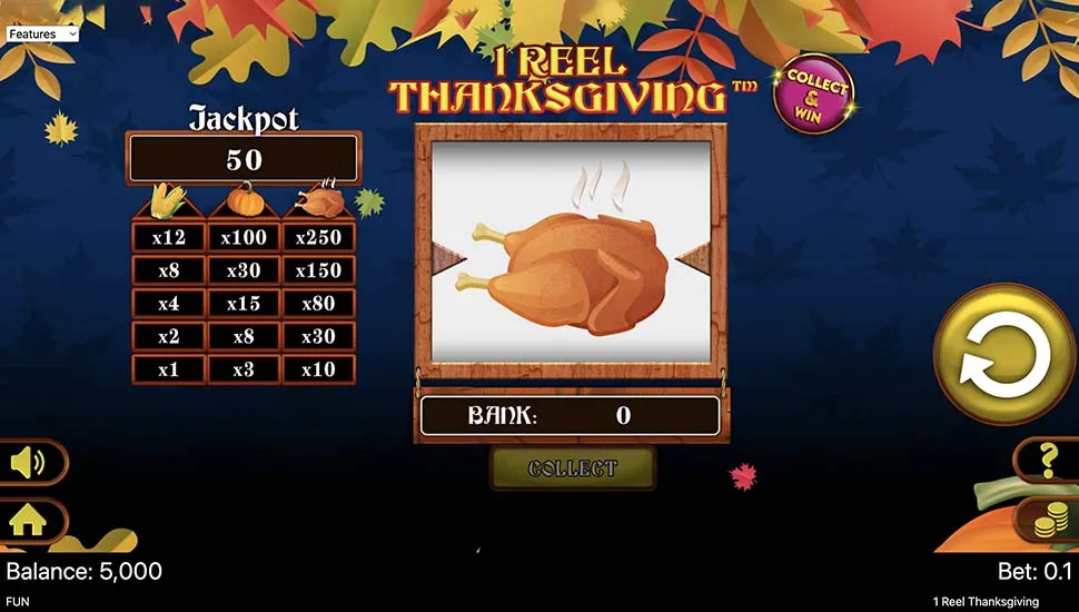 Igrajte brezplačno 1 Reel Thanksgiving