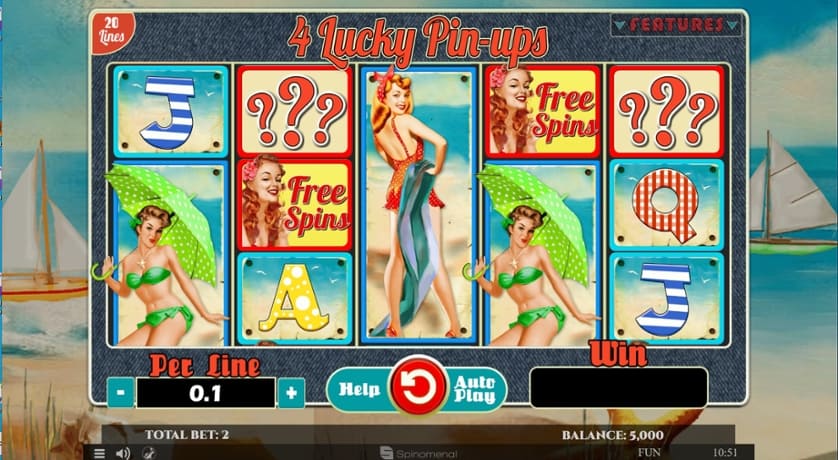 Igrajte brezplačno 4 Lucky Pin-ups