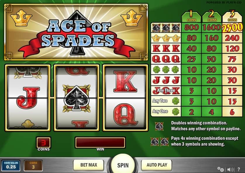 Igrajte brezplačno Ace of Spades