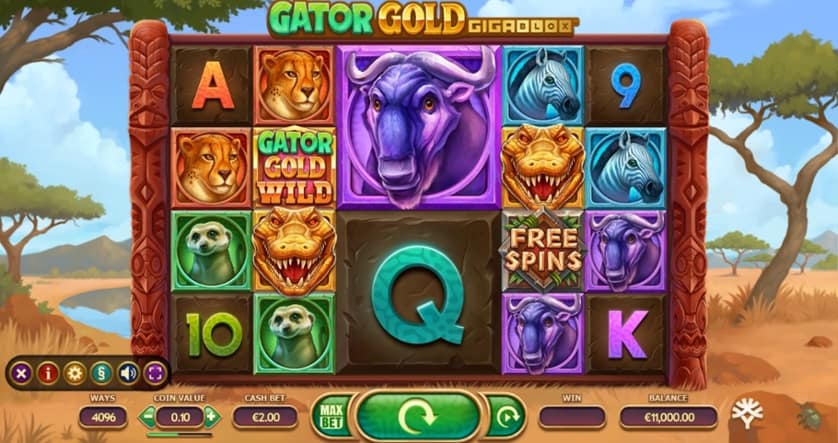 Igrajte brezplačno Gator Gold Gigablox