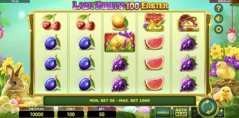 Igrajte brezplačno Lady Fruits 100 Easter