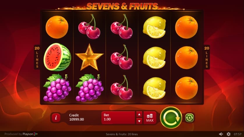 Igrajte brezplačno Sevens & Fruits: 20 Lines