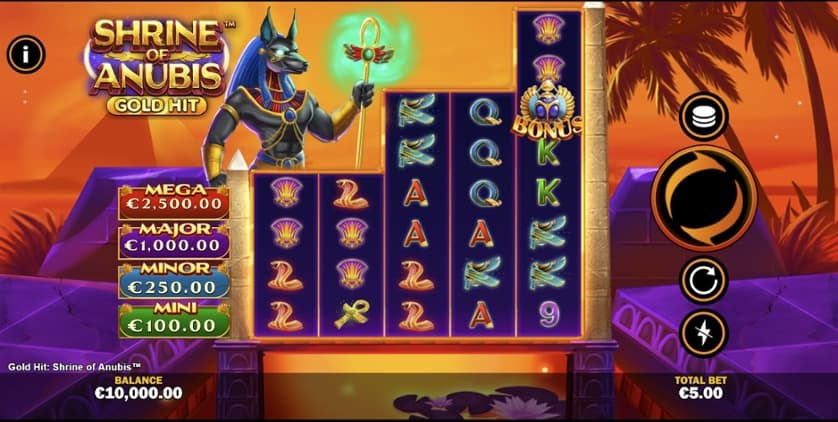 Igrajte brezplačno Shrine Of Anubis: Gold Hit