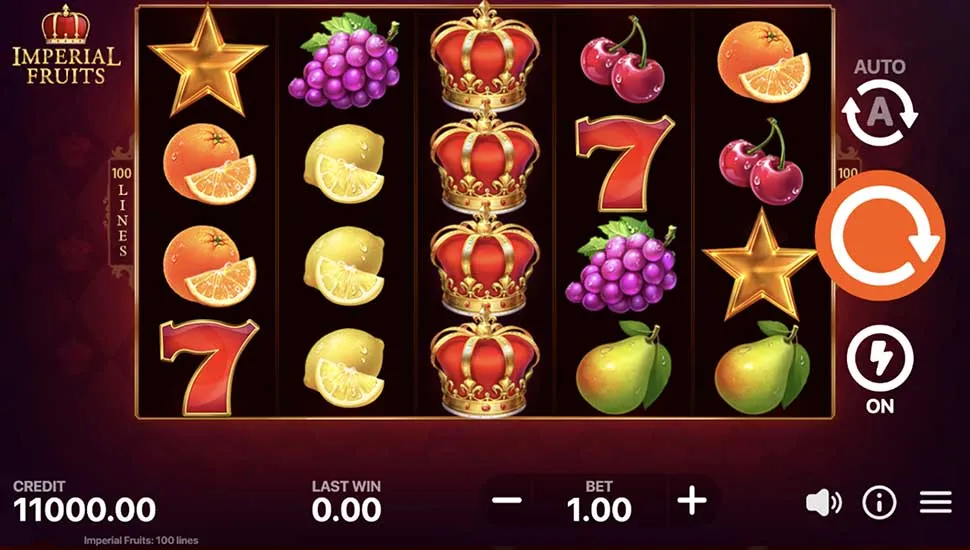 Igrajte brezplačno Imperial Fruits: 100 Lines