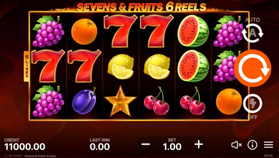 Igrajte brezplačno Sevens and Fruits: 6 Reels