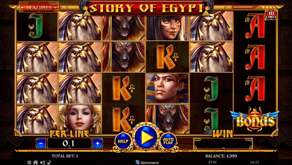Igrajte brezplačno Story of Egypt 10 Lines