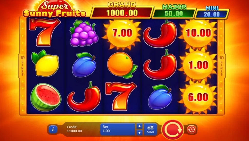 Igrajte brezplačno Super Sunny Fruits: Hold and Win