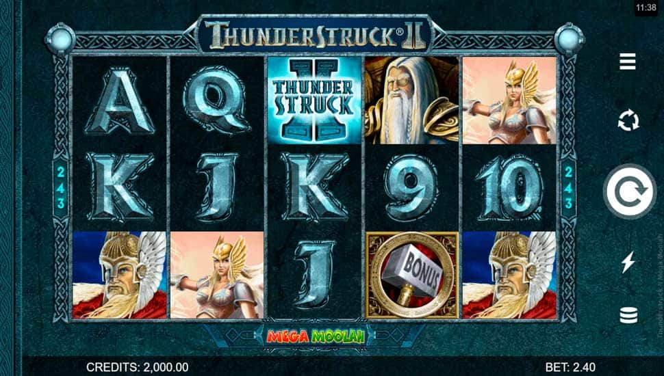 Igrajte brezplačno Thunderstruck II Mega Moolah