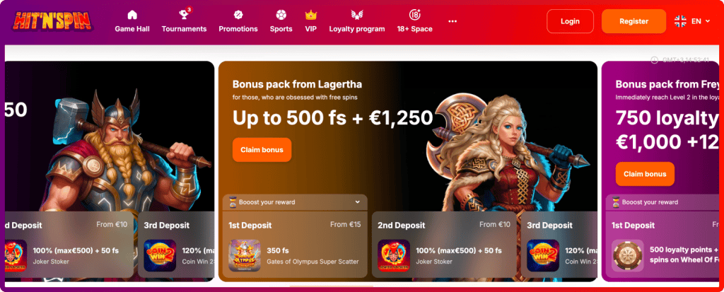 Hitnspin casino bonus paketi