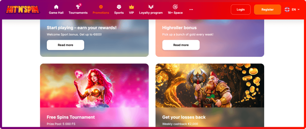 Hitnspin casino promocije