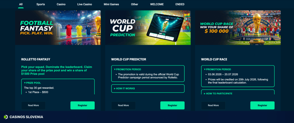 Rolletto Casino promocije