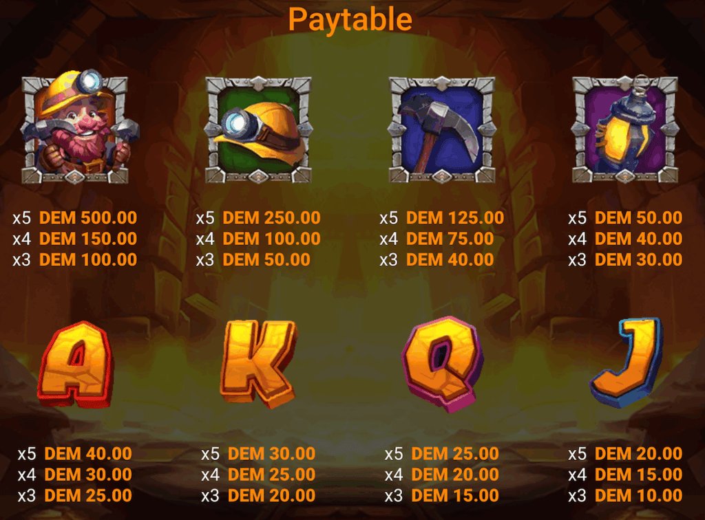Golden-Mine-paytable